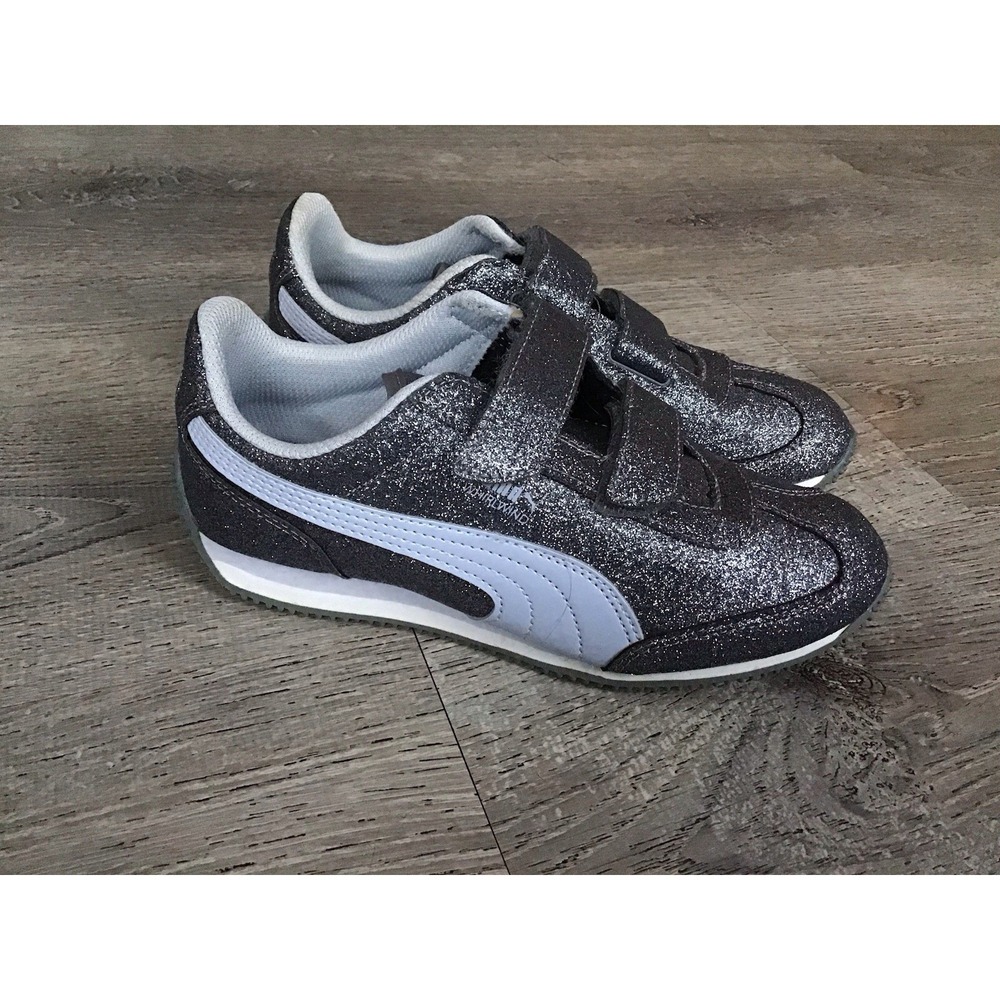 Puma Youth Girls Size 3.5C Shoes Whirlwind Glitz Silver Fashion Sneakers 363973